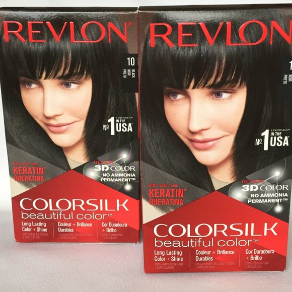 (Lot of 2) Revlon Colorsilk Beautiful Color 3D Color+Shine No Ammonia #10 Black - Picture 1 of 5